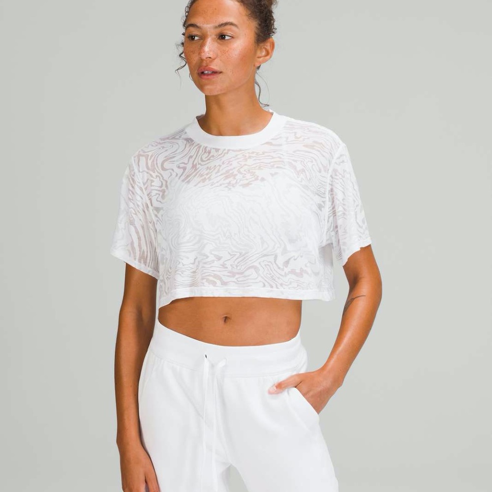Lululemon All Yours Cropped T-Shirt *Veil - White